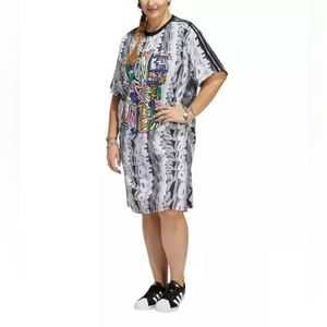 adidas Originals Love United doodle tee dress Plus size 1X